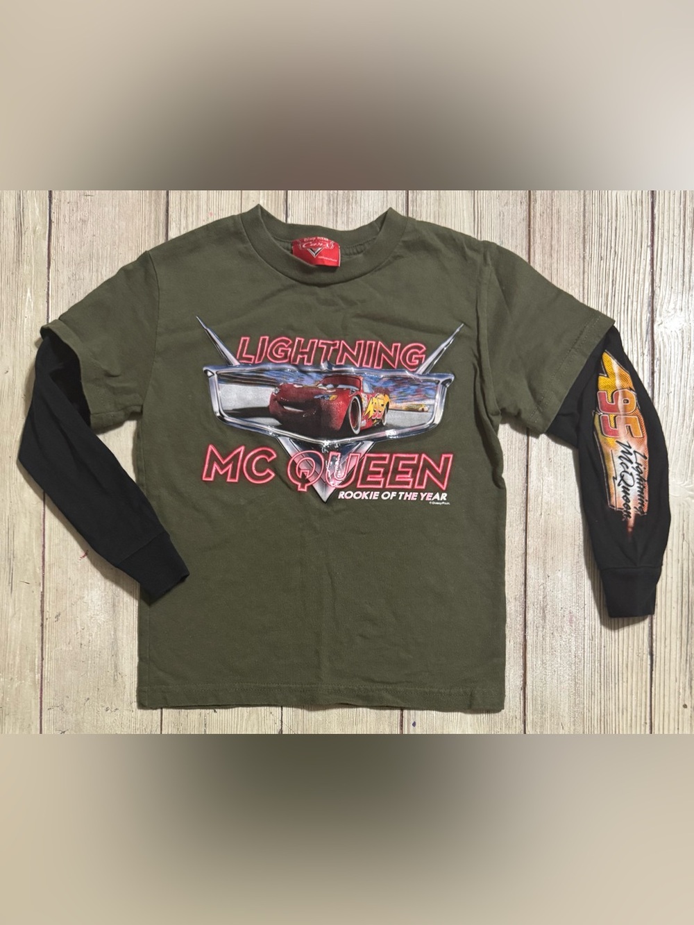 Vintage Disney Cars Lightning McQueen long sleeve T-shirt Boys 5-6